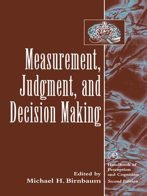 cover image of Measurement, Judgment, and Decision Making